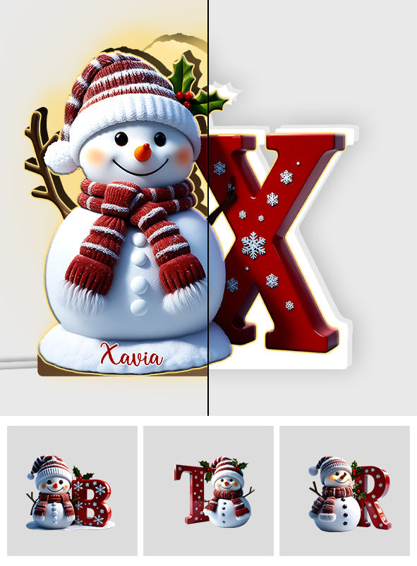 Joyeux Noël - Veilleuse LED personnalisée en acrylique pour toute la famille