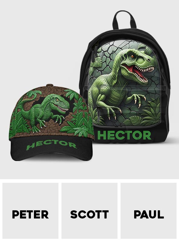 Love Dinosaur - Personalized Kid Classic Cap & Backpack