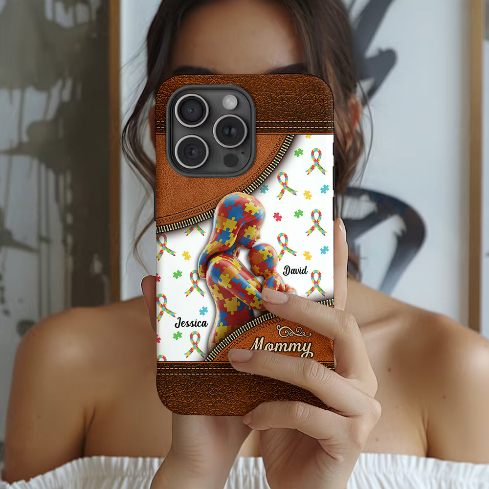The Love Of A Mother - Personalized Autism Awareness Full Print Phone Case