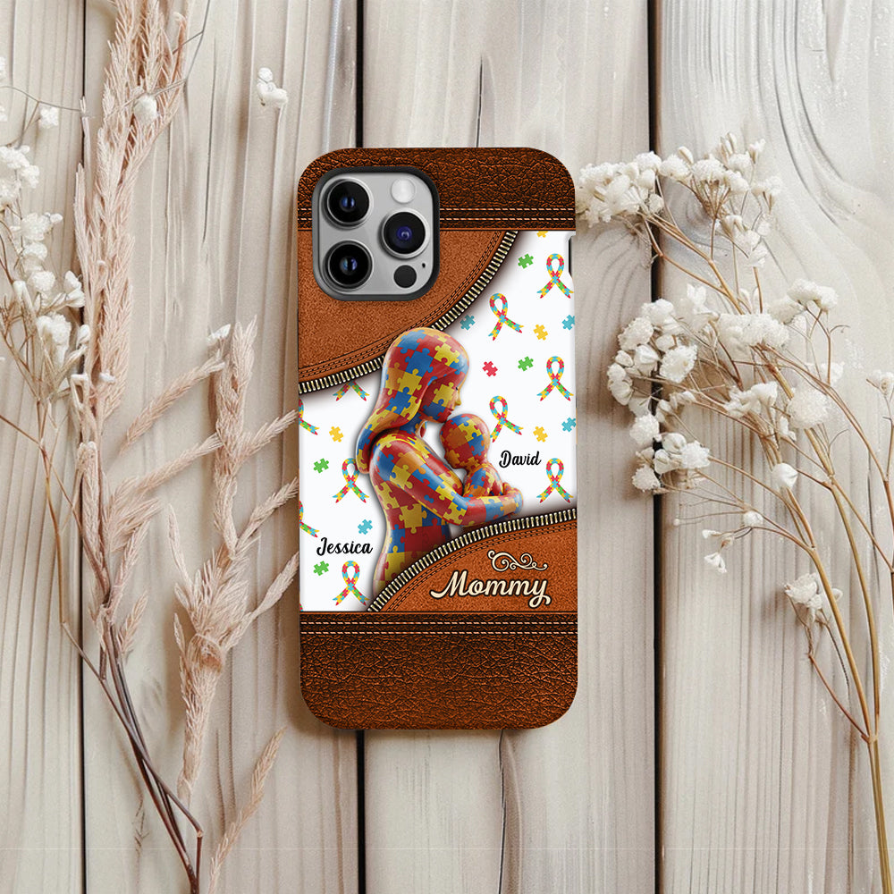 The Love Of A Mother - Personalized Autism Awareness Full Print Phone Case