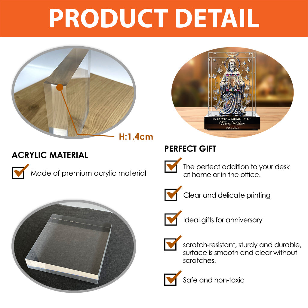 Forever In Our Hearts - Personalized Memorial Custom Shaped Acrylic Plaque