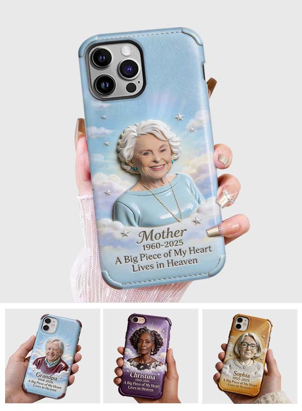 Beliebiges Foto individuell gestaltbar – Ein großes Stück meines Herzens – Personalisierte Handyhülle mit vollflächigem Aufdruck zur Erinnerung