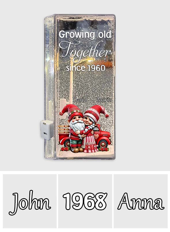 Growing Old Together Since - Personalized Couple Snowflake Night Light