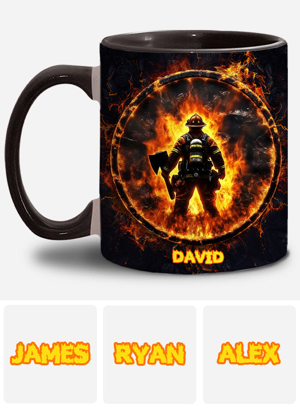 Stolzer Feuerwehrmann – Personalisierte Tasse mit Feuerwehrmotiv