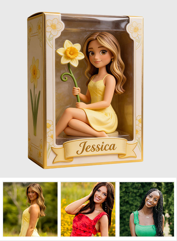 Fleur de naissance personnalisée avec photo - Plaque acrylique personnalisée « Amour de soi » en forme de carte de naissance