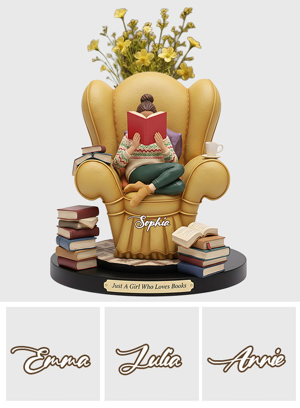 Just A Girl Who Loves Books - Personalized Book Custom Shape Acrylic Flower Vase