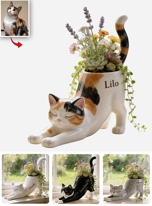 Any Pet Photo - Personalized Cat Acrylic Pot
