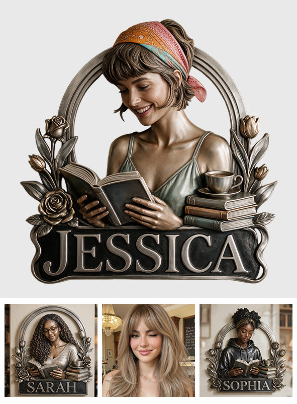 Love Books - Personalized Book 3D Printed Cut Metal Sign