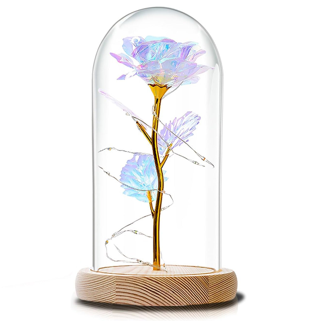 Butterfly Rose in Glass Dome for Mom Grandma