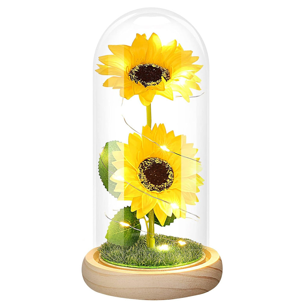 Butterfly Rose in Glass Dome for Mom Grandma