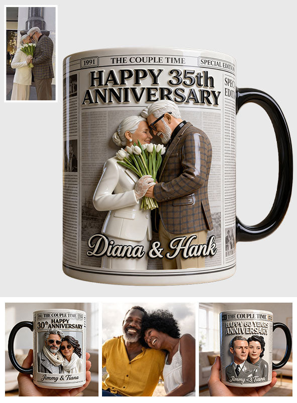 Die Jubiläums-Tasse - Personalisierte Paar-Akzent-Tasse