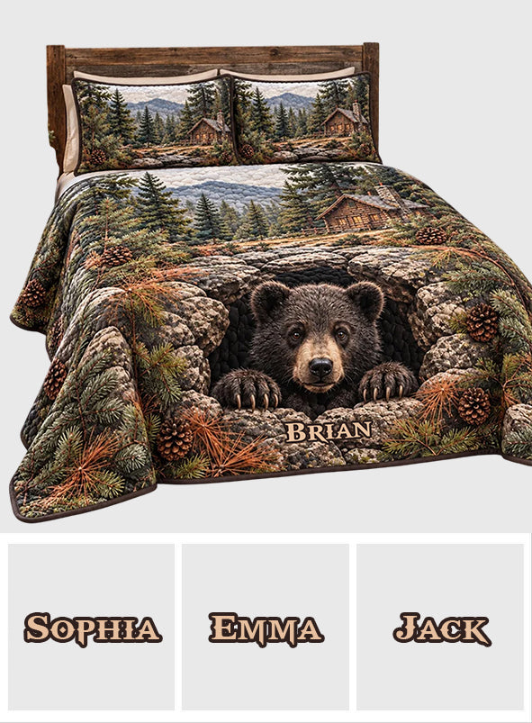 Mountain Bear - Personalized Bear Quilt Set