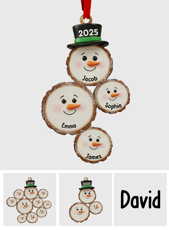 Custom Snowman Christmas - Personalized Family Ornament