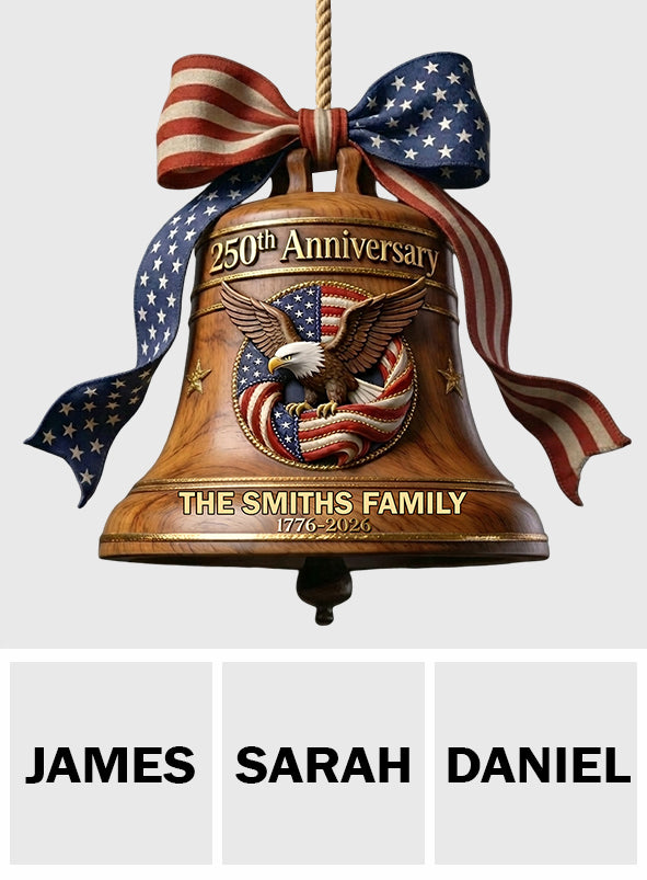 250. Jubiläum - Personalisierbares Holzschild in Patriot-Form mit Schleife