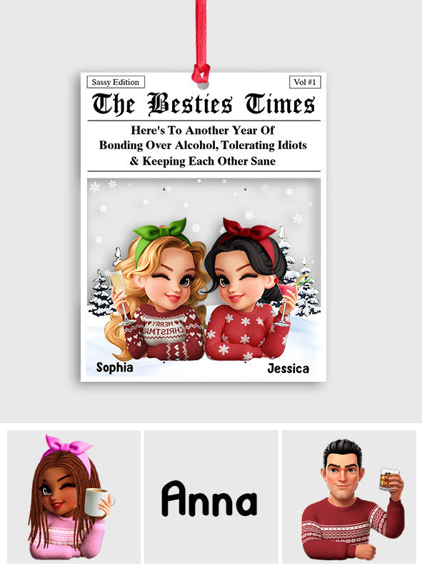 The Bches Times - Personalized Bestie Transparent Ornament