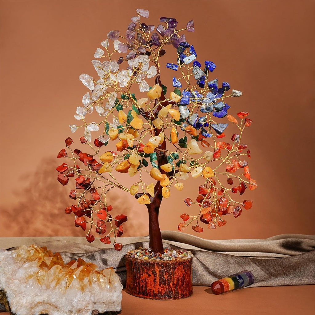 The Seven 7 Chakra Healing Crystal Tree of Life for Positive Energy