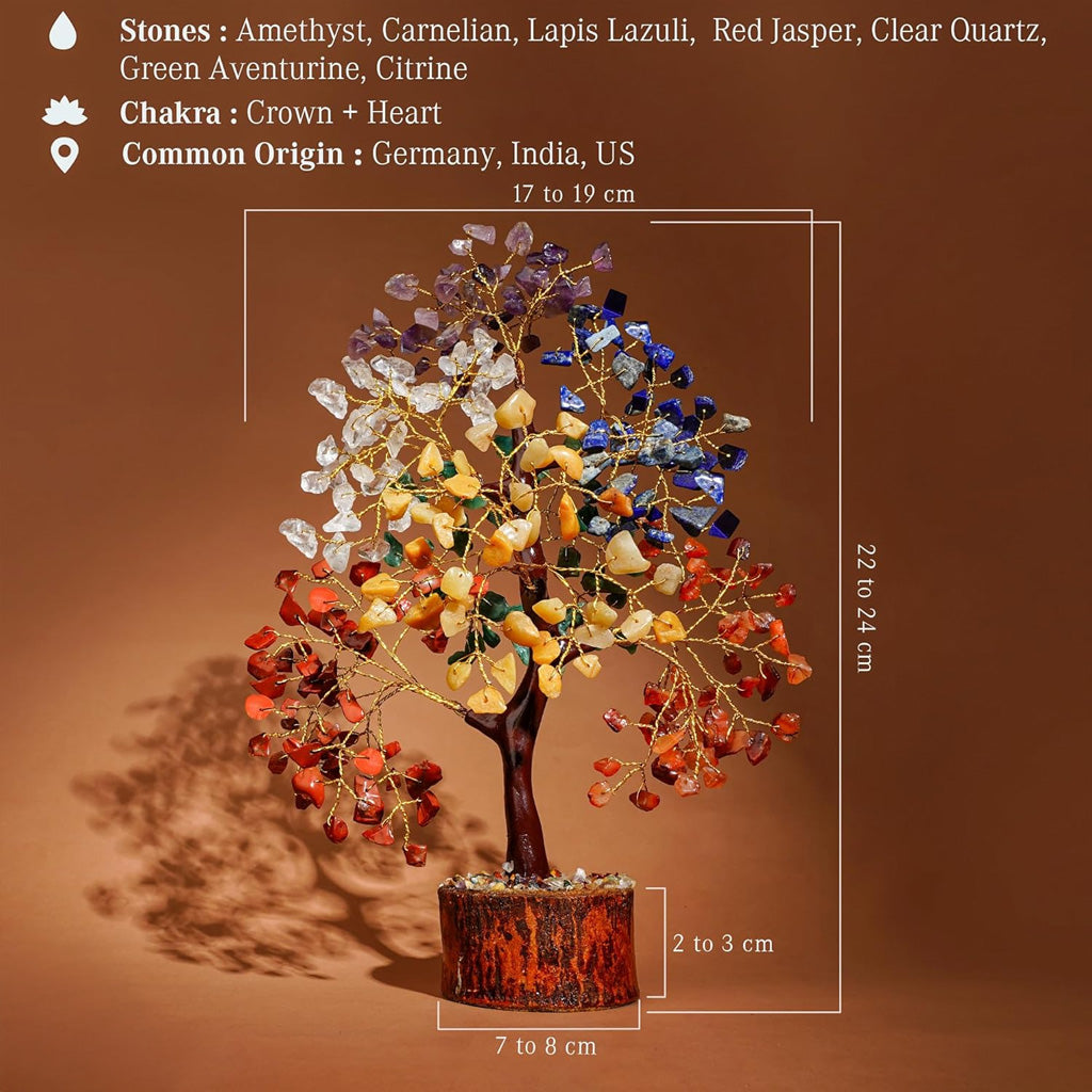 The Seven 7 Chakra Healing Crystal Tree of Life for Positive Energy