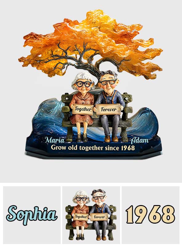 Grow Old Together - Personalized Couple Custom Shaped Acrylic Plaque