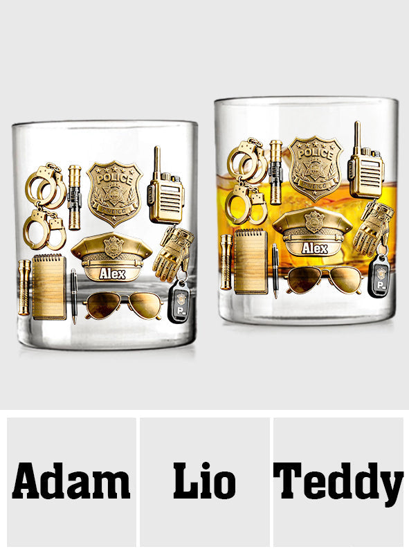 Police Officer - Personalized Police Officer Whiskey Glass