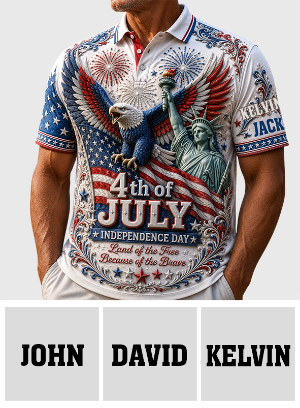 Unabhängigkeitstag, 4. Juli - Personalisierte Polo-Shirt zum Unabhängigkeitstag/4. Juli