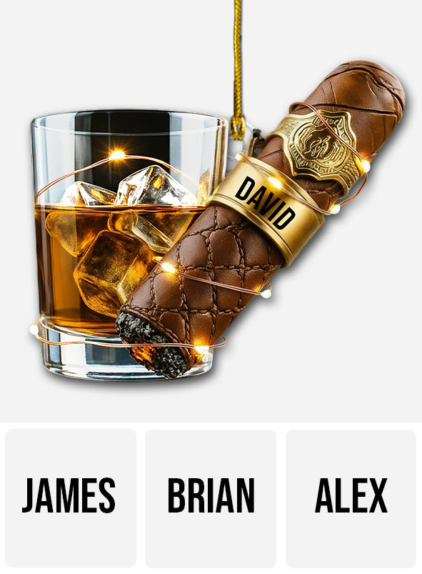 Whiskey & Cigar - Personalized Whisky Ornament