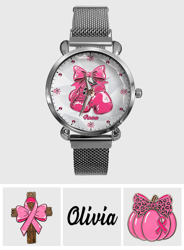 Faith Hope Love - Personalized Breast Cancer Awareness Women Hand Watch