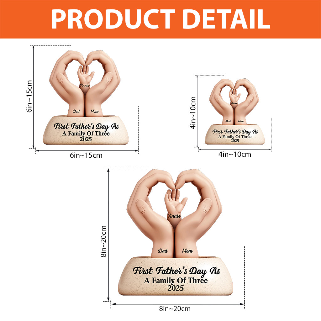 First Father's Day As A Family Of Three/ Four/ Five - Personalized Father Custom Shaped Acrylic Plaque