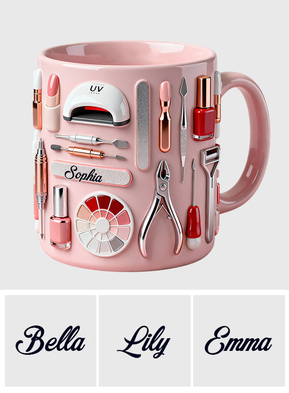 Mug et sous-verre personnalisés pour prothésiste ongulaire