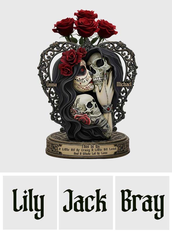 This Is Us – Personalisierte Acryl-Blumenvase in Totenkopfform