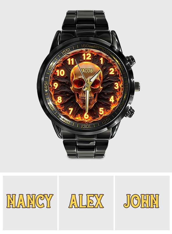 Fire Skull - Personalized Skull Hand Watch