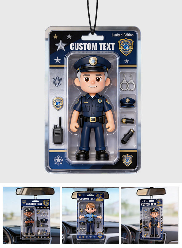Police Gifts - Custom From Photo - Personalized Police Officer Car Ornament