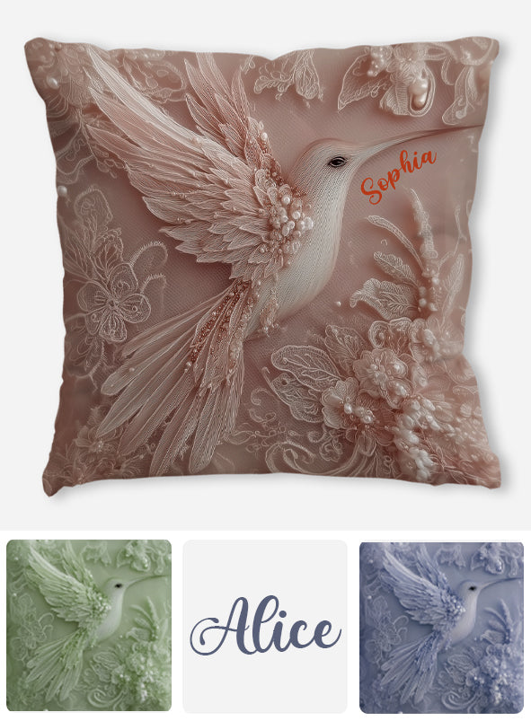 Beautiful Hummingbird - Personalized Hummingbird Throw Pillow