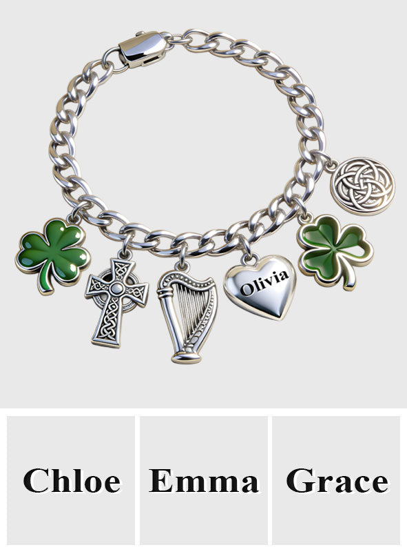 Feiern Sie den St. Patrick's Day – personalisiertes irisches Armband mit Anhängern