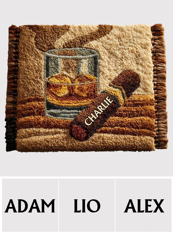 Unique Gift For Whiskey, Bourbon, Cigar... Lovers - Personalized Whisky Non-Slip Tufted Rug