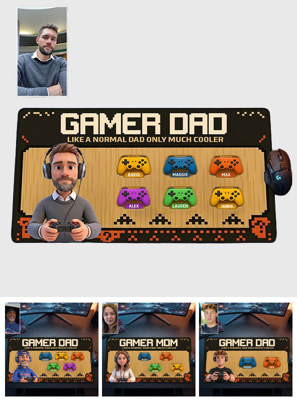 Gamer Dad - Personalisierte Gaming-Mausunterlage
