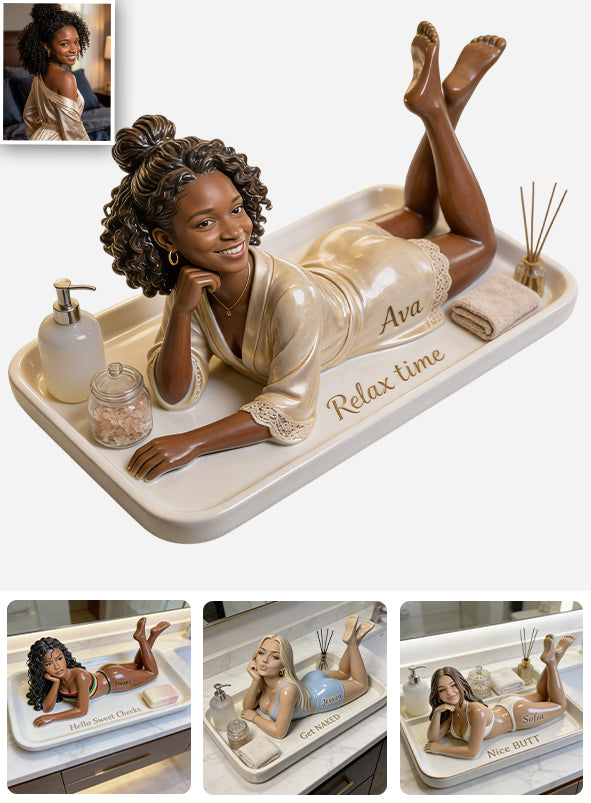 Hot Woman Bathroom Decor - Personalized Self Love Catch-All Tray