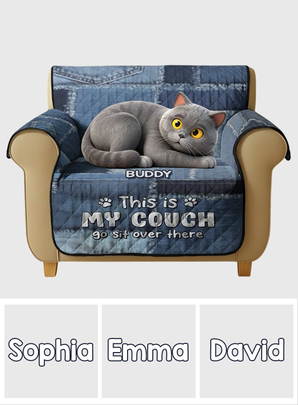 Playful Cat - Personalized Cat Quilted Sofa/Couch Cover