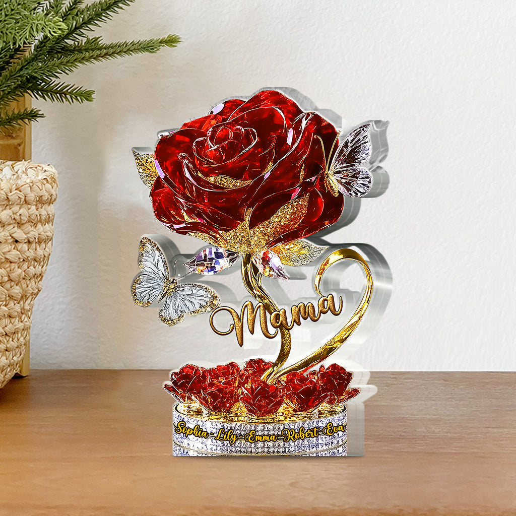 I Love You Mom - Personalized Mother Custom Shaped Acrylic Plaque