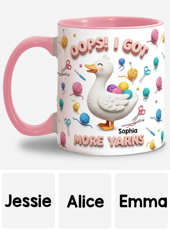 Ups! Ich habe noch mehr Wolle – personalisierte Tasse mit Häkelmotiv