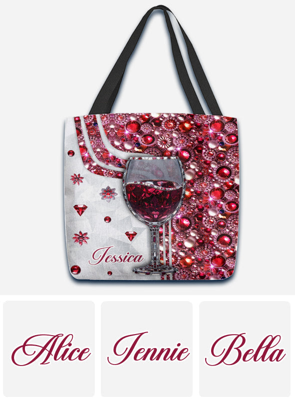 Just A Girl Who Loves Wine - Personalized Wine Tote Bag
