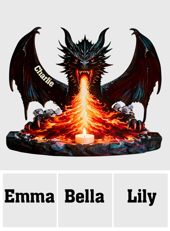 Coin lecture majestueux - Porte-bougie dragon personnalisé