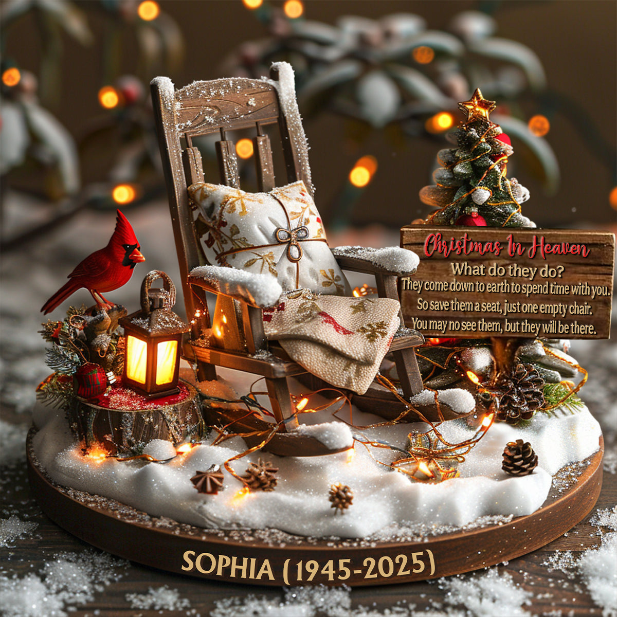 Christmas In Heaven - Personalized Memorial Custom Shaped Acrylic Plaque