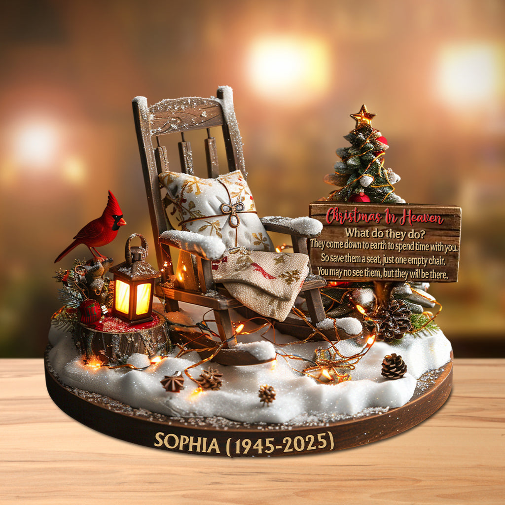 Christmas In Heaven - Personalized Memorial Custom Shaped Acrylic Plaque