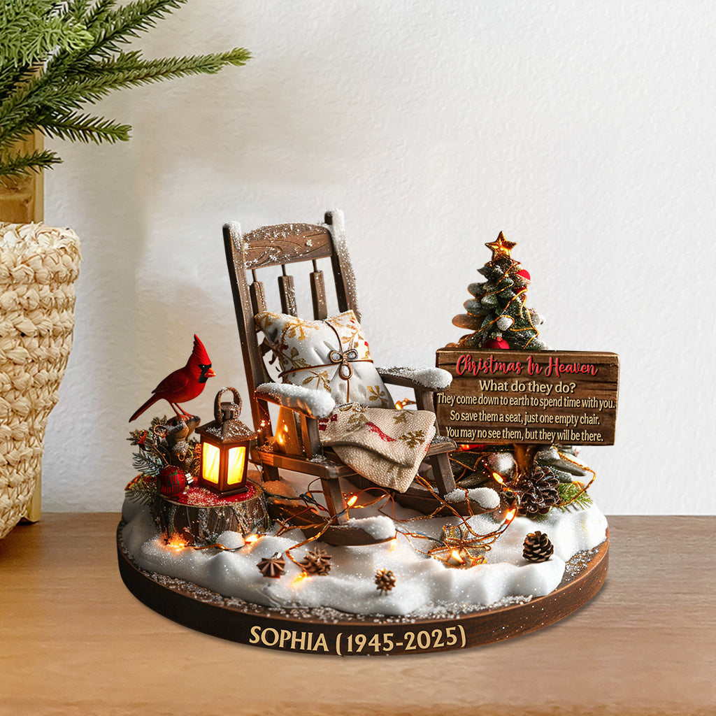 Christmas In Heaven - Personalized Memorial Custom Shaped Acrylic Plaque