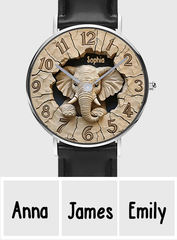 Montre-bracelet personnalisée Love Elephant - Éléphant