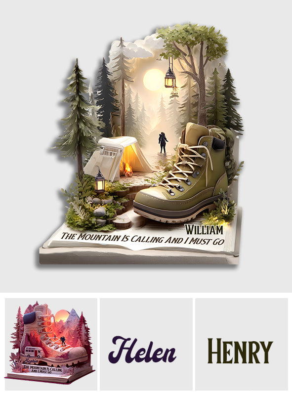 The Mountain Is Calling And I Must Go - Personalized Camping Custom Shaped Acrylic Plaque