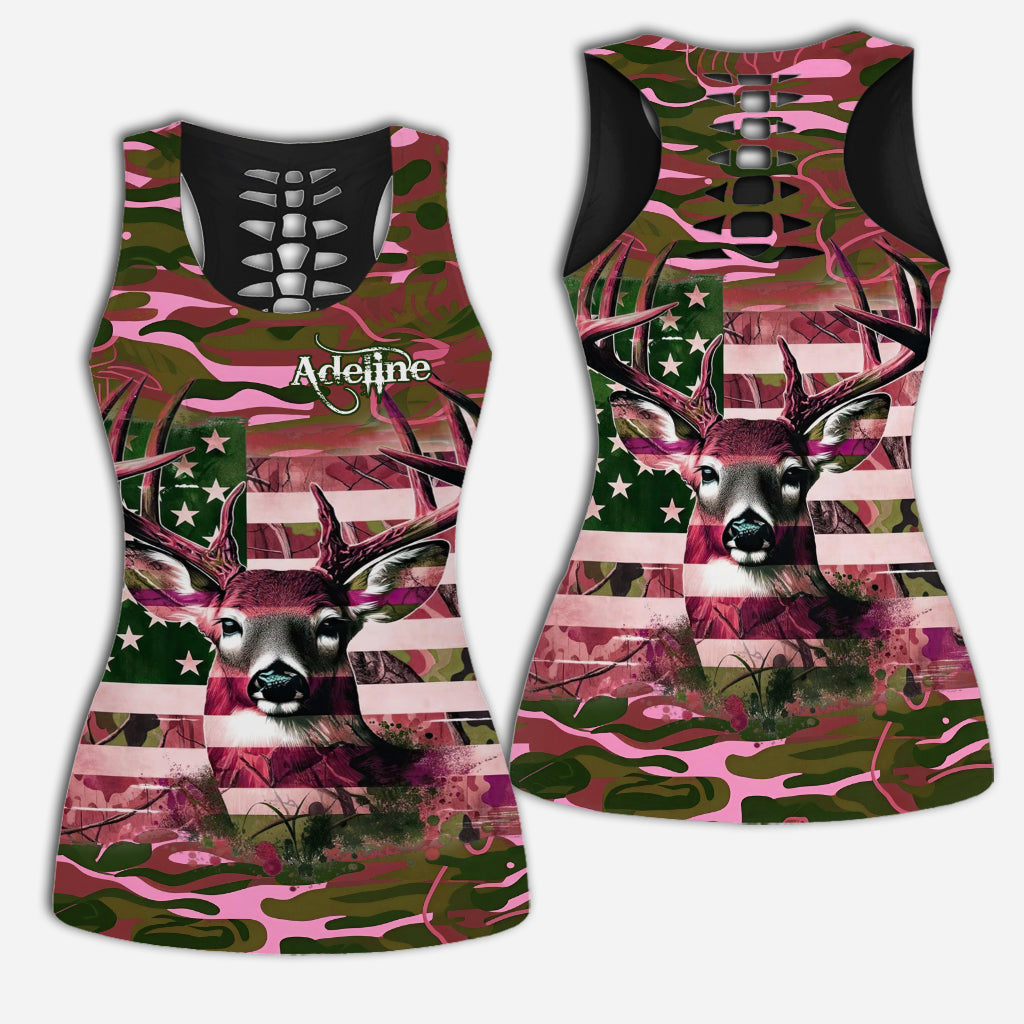 Country Girl - Personalized Hunting Hollow Tank Top and Leggings
