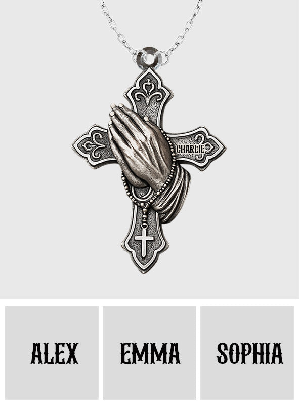 Christian Prayer - Personalized Christian Custom Shaped Pendant Necklace