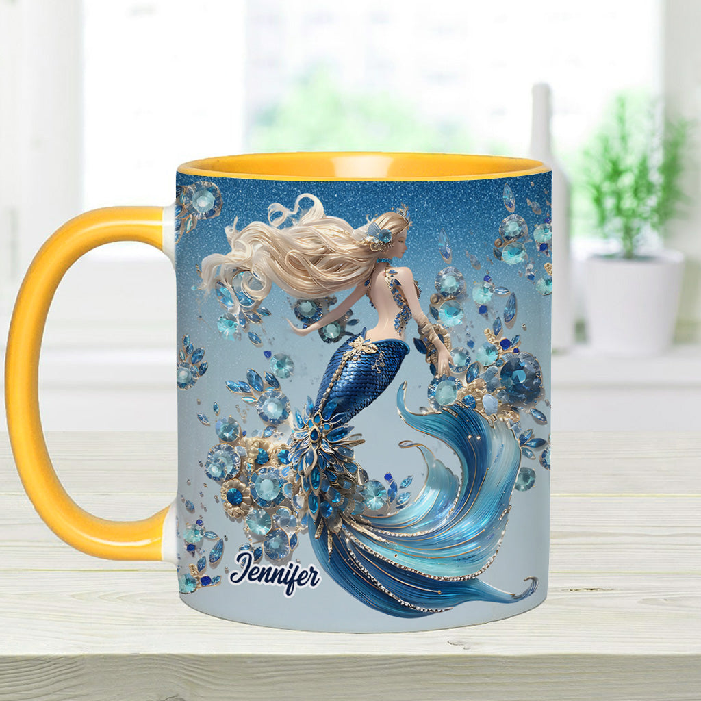Beautiful Mermaid - Personalized Mermaid Accent Mug