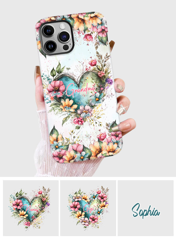 Grandma's Mom's Flowers - Personalized Grandma Full Print Phone Case